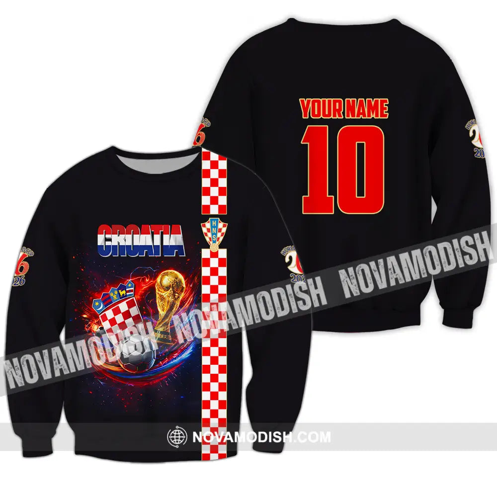 Unisex Shirt - Custom Croatia FIFA World Cup 2026 3D Shirt Long Sleeve / S T-shirt