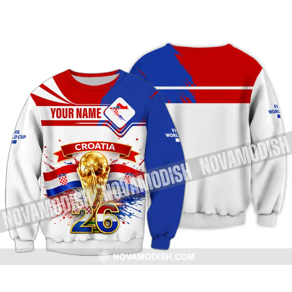 Unisex Shirt - Custom Croatia Fifa World Cup 2026 3D Shirt Long Sleeve / S T-shirt