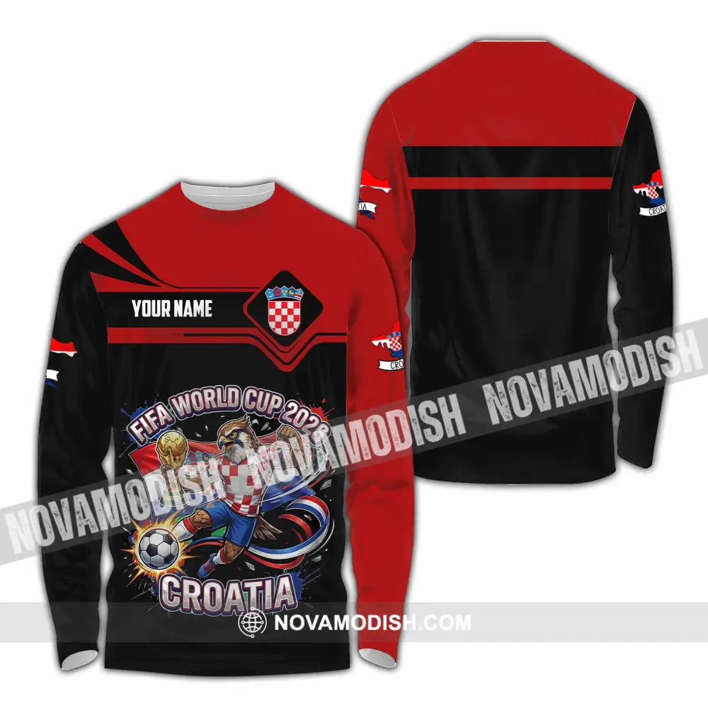 Unisex Shirt - Custom Croatia Fifa World Cup 2026 3D Shirt Long Sleeve Shirt / S T-shirt