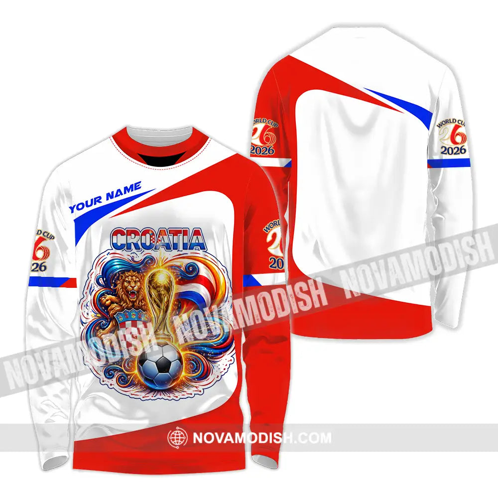Unisex Shirt - Custom Croatia FIFA World Cup 2026 3D Shirt Long Sleeve Shirt / S T-shirt