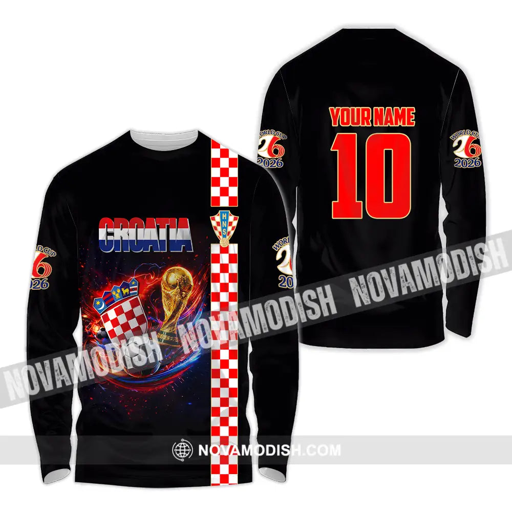 Unisex Shirt - Custom Croatia FIFA World Cup 2026 3D Shirt Long Sleeve Shirt / S T-shirt