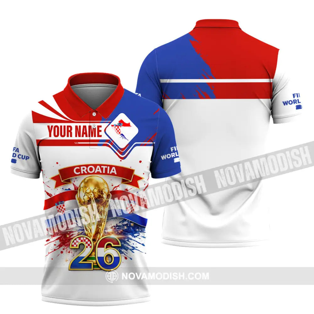 Unisex Shirt - Custom Croatia Fifa World Cup 2026 3D Shirt Polo Shirt / S T-shirt