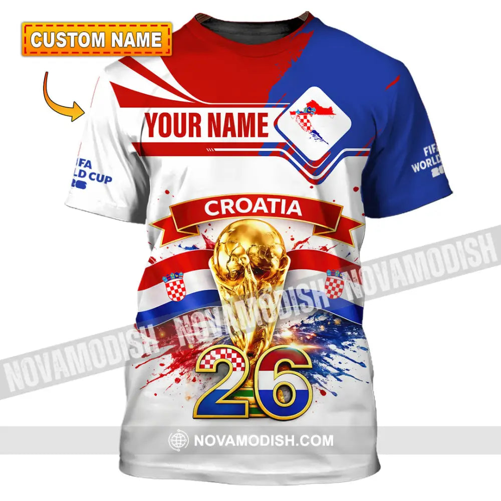 Unisex Shirt - Custom Croatia Fifa World Cup 2026 3D Shirt T-shirt