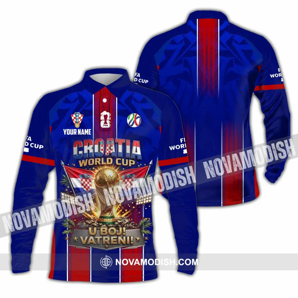 Unisex Shirt - Custom Croatia World Cup 2026 Shirt - Long Sleeve Polo / S - T-shirt