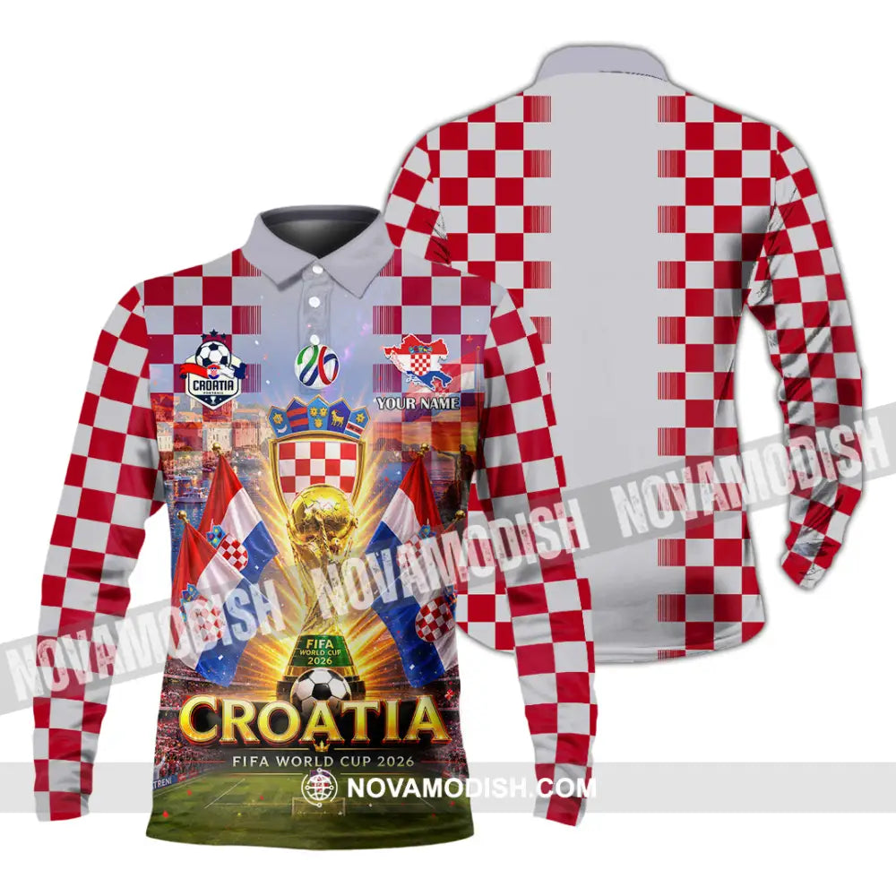 Unisex Shirt - Custom Croatia World Cup 2026 Shirt - Long Sleeve Polo / S - T-shirt