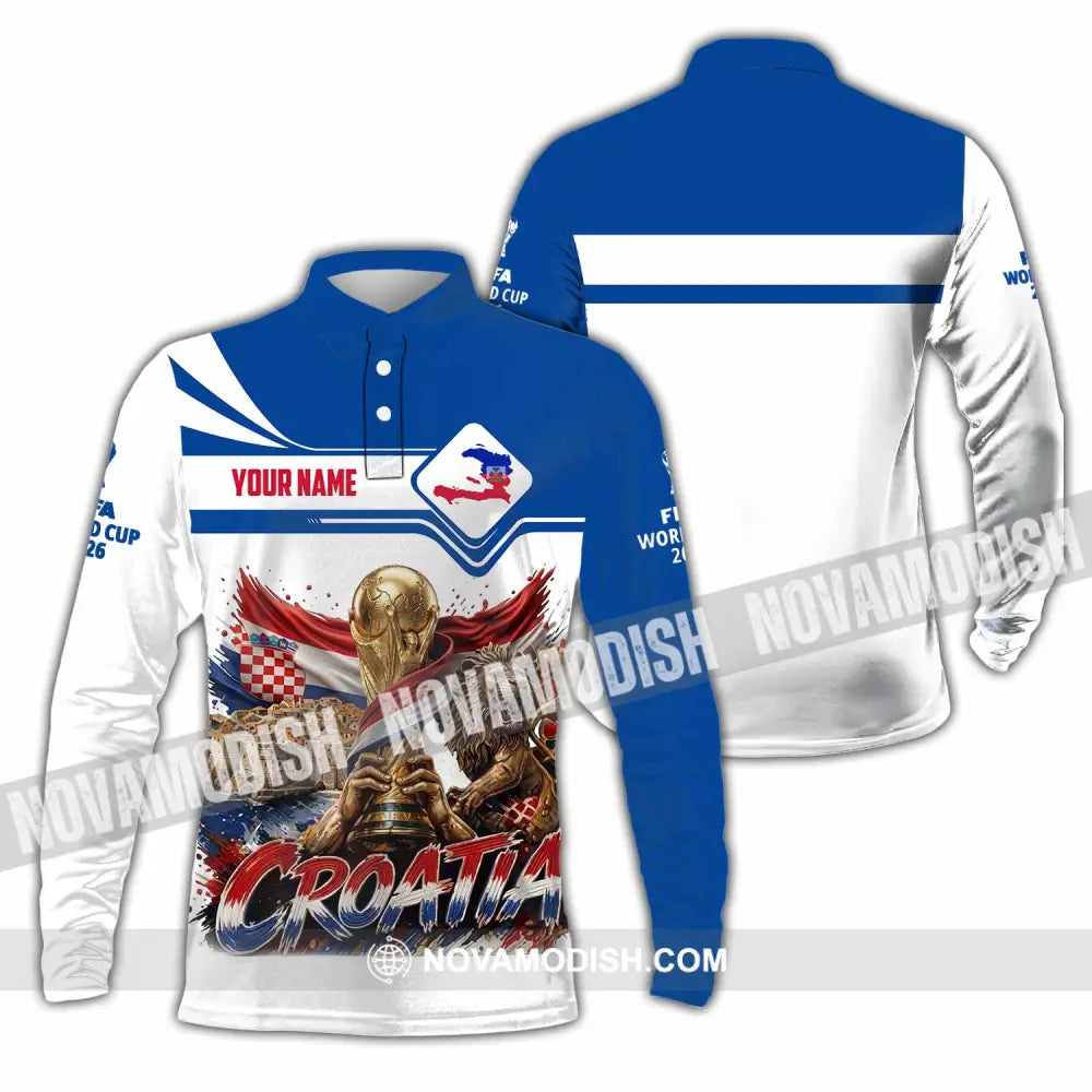 Unisex Shirt - Custom Croatia World Cup 2026 Shirt - Long Sleeve Polo / S - T-shirt