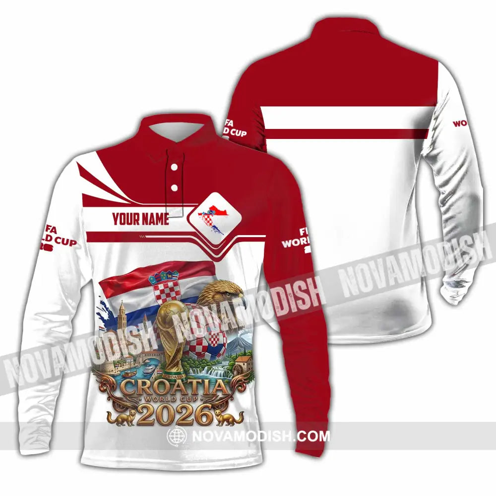 Unisex Shirt - Custom Croatia World Cup 2026 Shirt - Long Sleeve Polo / S - T-shirt