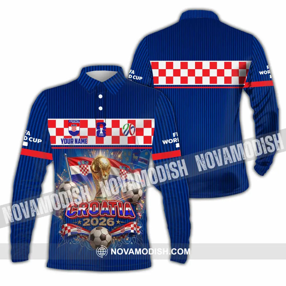 Unisex Shirt - Custom Croatia World Cup 2026 Shirt - Long Sleeve Polo / S - T-shirt