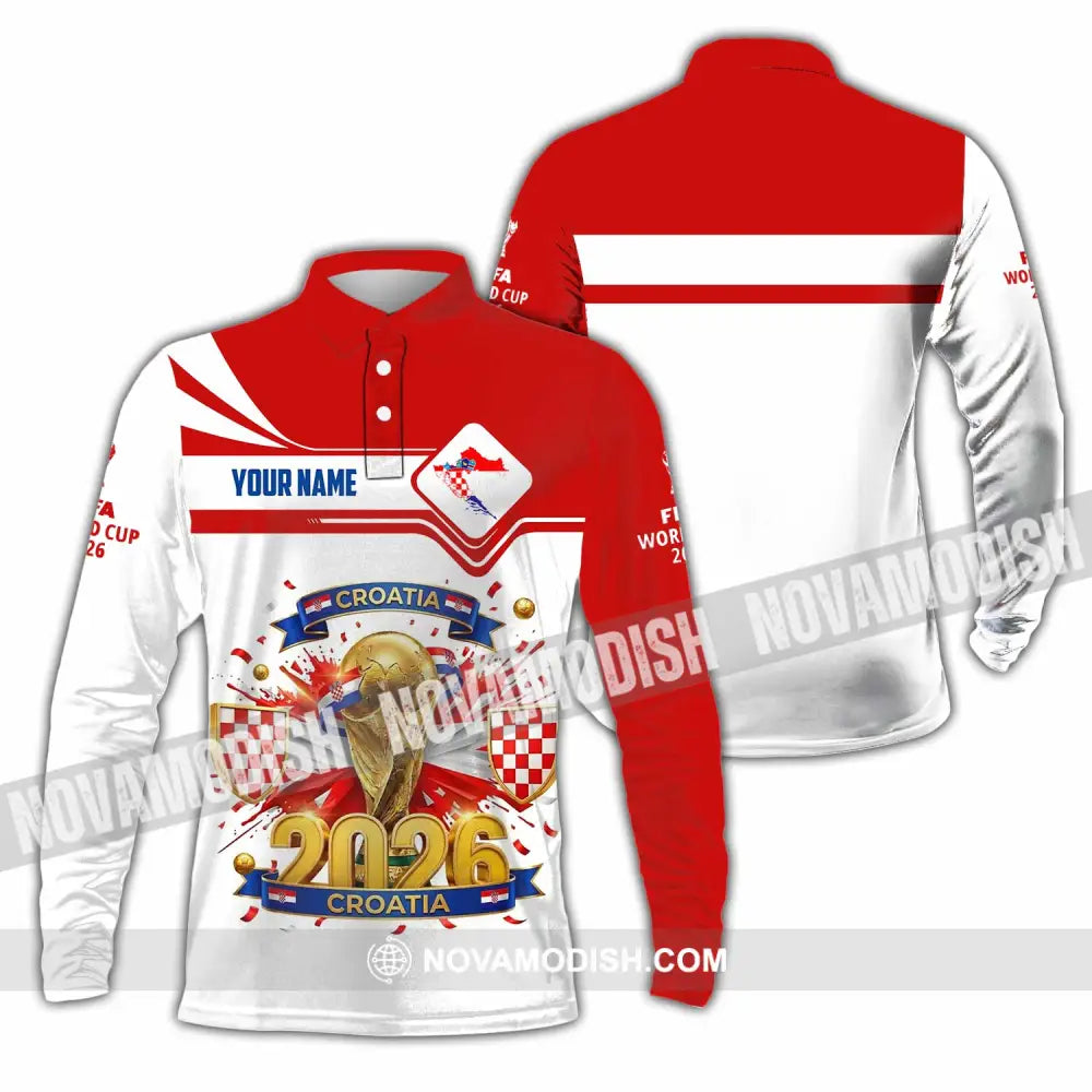 Unisex Shirt - Custom Croatia World Cup 2026 Shirt - Long Sleeve Polo / S - T-shirt