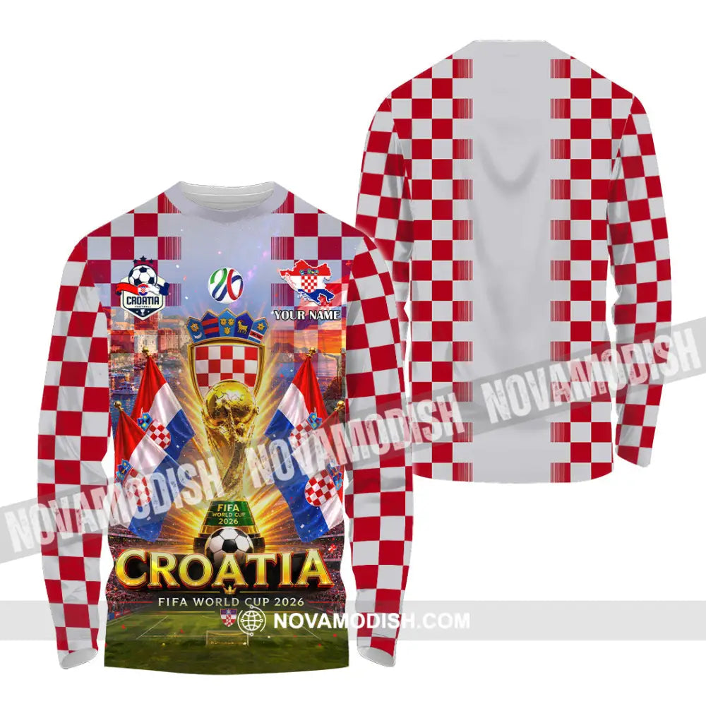 Unisex Shirt - Custom Croatia World Cup 2026 Shirt - Long Sleeve Shirt / S - T-shirt