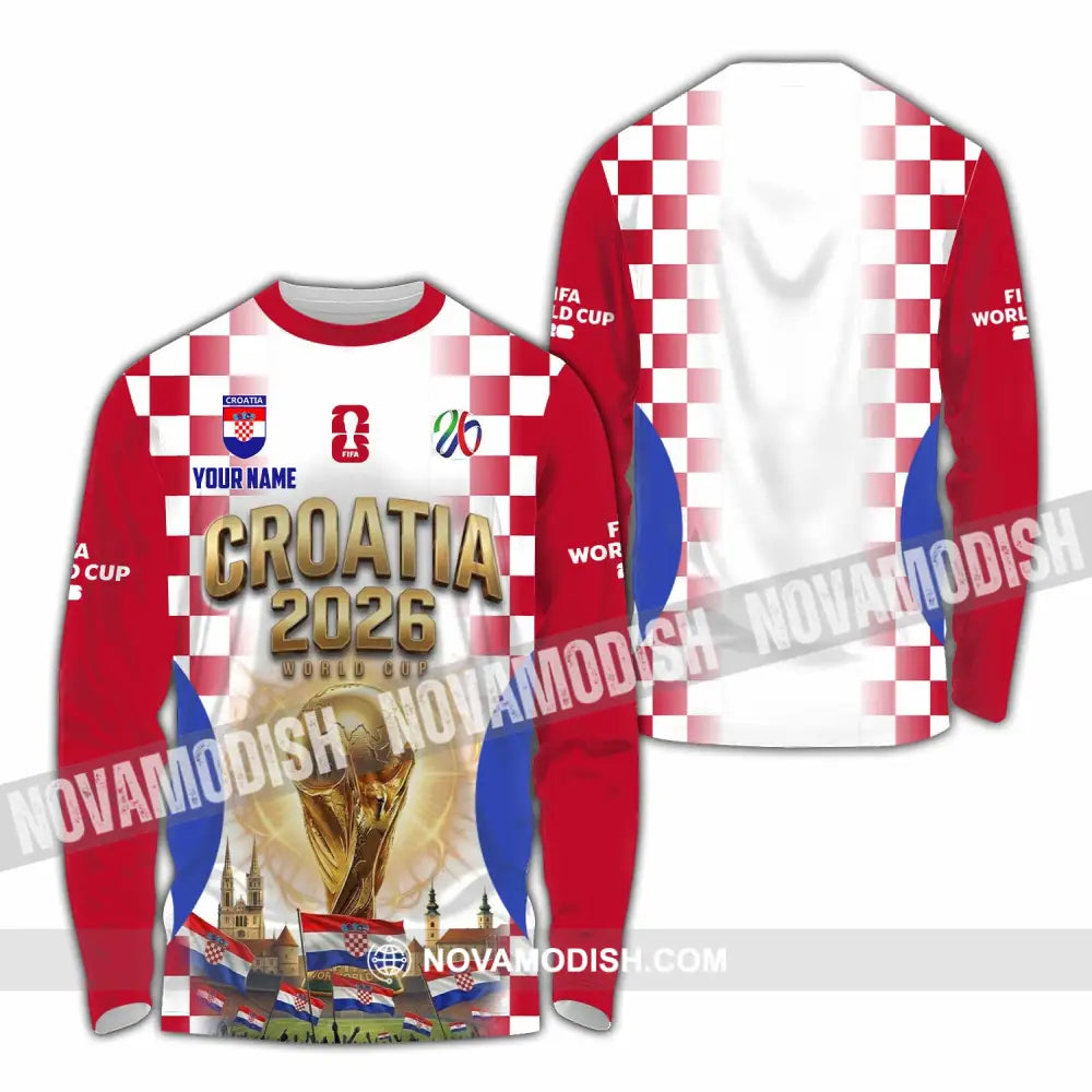 Unisex Shirt - Custom Croatia World Cup 2026 Shirt - Long Sleeve Shirt / S - T-shirt
