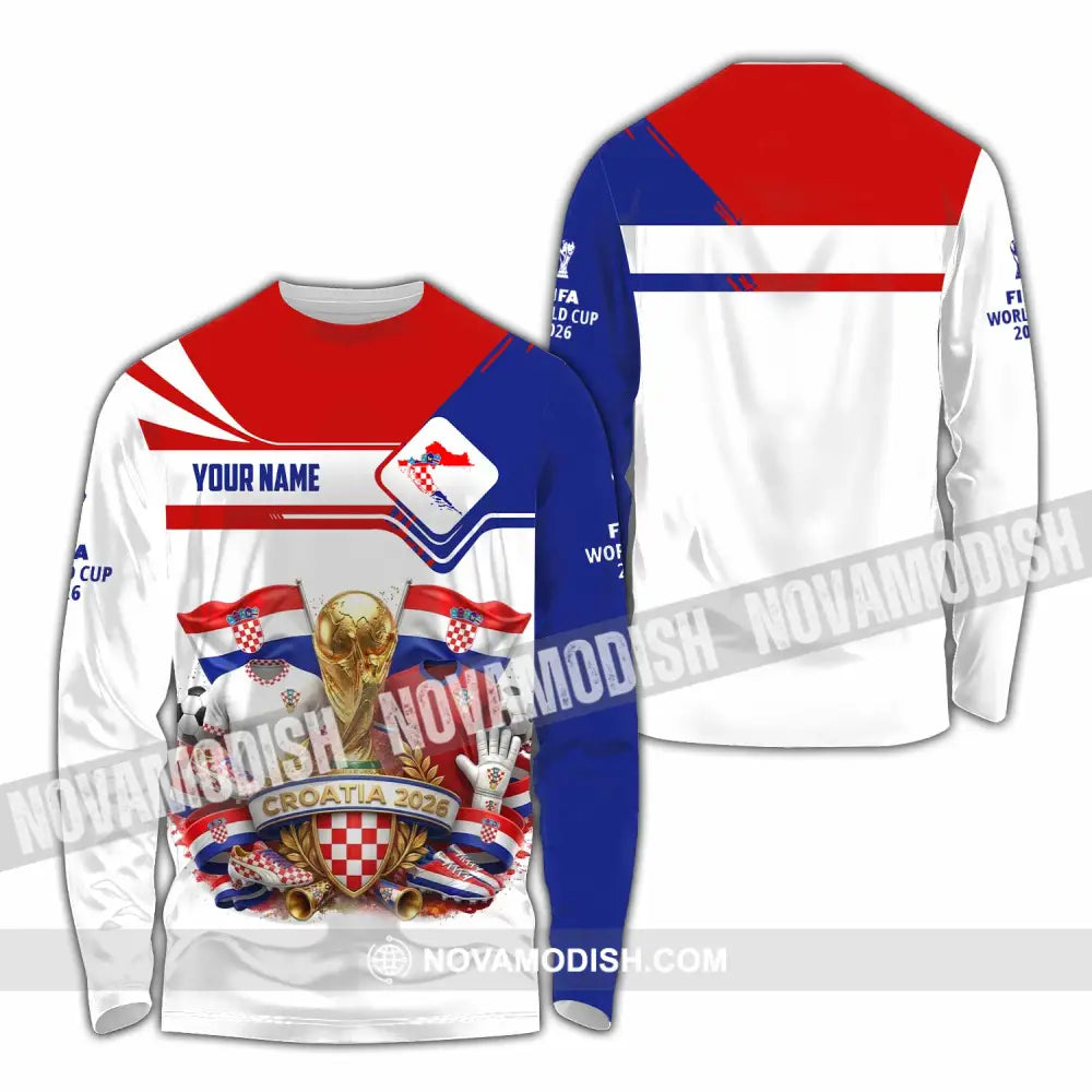 Unisex Shirt - Custom Croatia World Cup 2026 Shirt - Long Sleeve Shirt / S - T-shirt