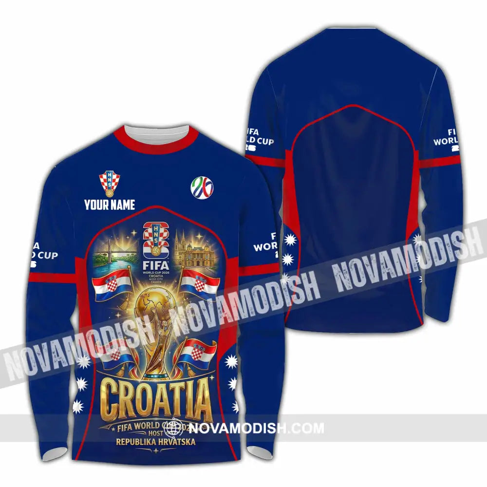 Unisex Shirt - Custom Croatia World Cup 2026 Shirt - Long Sleeve Shirt / S - T-shirt