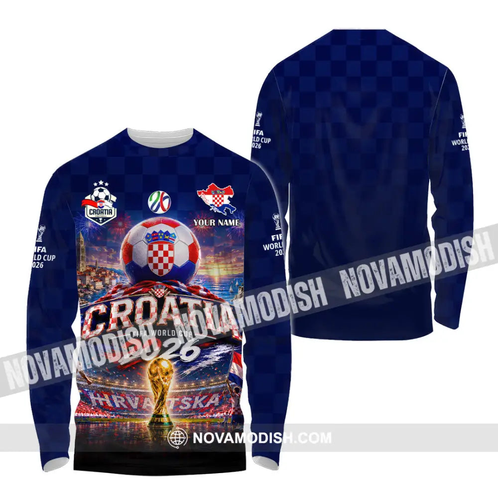 Unisex Shirt - Custom Croatia World Cup 2026 Shirt - Long Sleeve Shirt / S - T-shirt