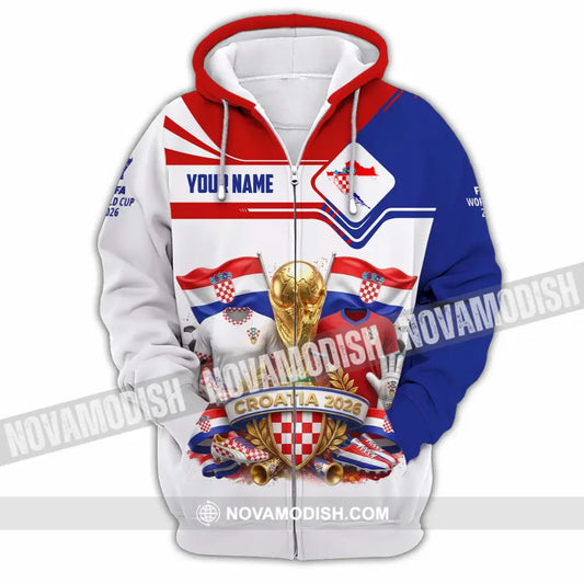 Unisex Shirt - Custom Croatia World Cup 2026 Shirt - Zipper Hoodie / S - T-shirt