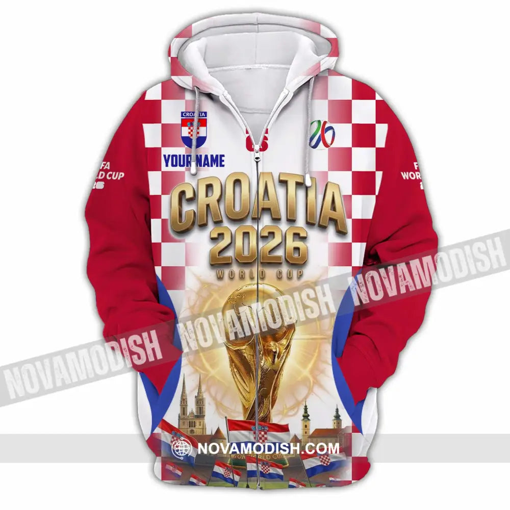 Unisex Shirt - Custom Croatia World Cup 2026 Shirt - Zipper Hoodie / S - T-shirt