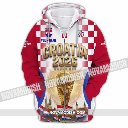 Unisex Shirt - Custom Croatia World Cup 2026 Shirt - Zipper Hoodie / S - T-shirt