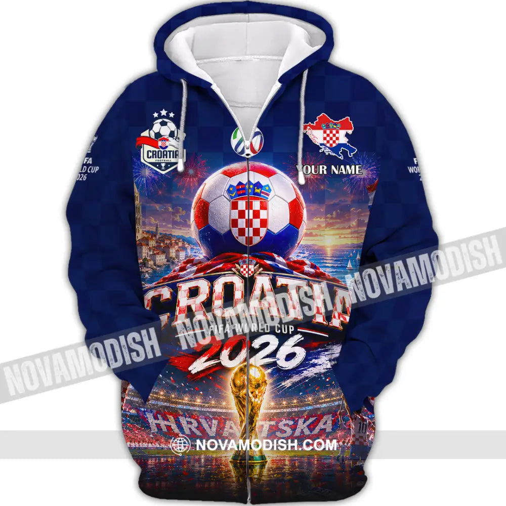 Unisex Shirt - Custom Croatia World Cup 2026 Shirt - Zipper Hoodie / S - T-shirt