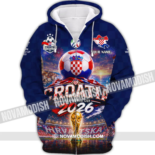 Unisex Shirt - Custom Croatia World Cup 2026 Shirt - Zipper Hoodie / S - T-shirt