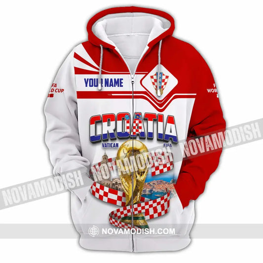 Unisex Shirt - Custom Croatia World Cup 2026 Shirt - Zipper Hoodie / S - T-shirt