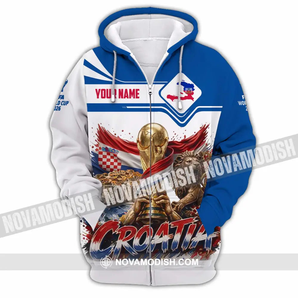 Unisex Shirt - Custom Croatia World Cup 2026 Shirt - Zipper Hoodie / S - T-shirt