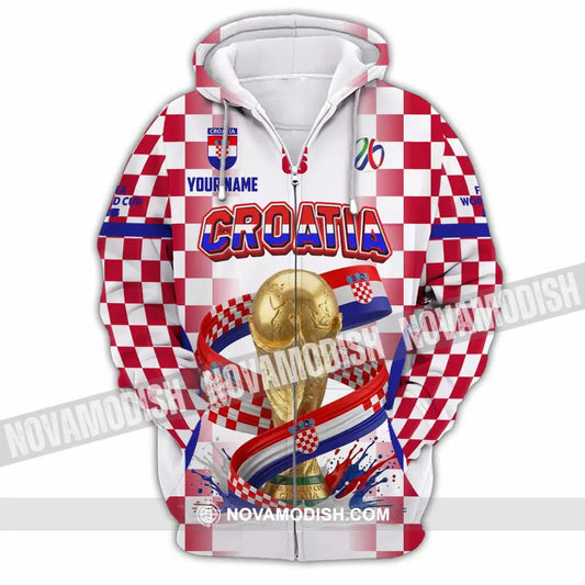 Unisex Shirt - Custom Croatia World Cup 2026 Shirt - Zipper Hoodie / S - T-shirt
