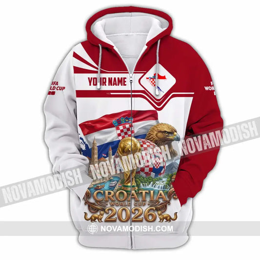 Unisex Shirt - Custom Croatia World Cup 2026 Shirt - Zipper Hoodie / S - T-shirt
