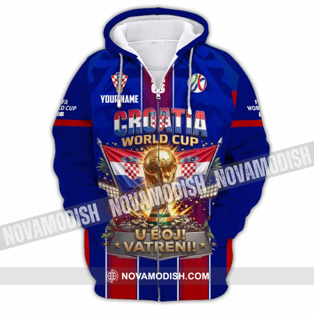 Unisex Shirt - Custom Croatia World Cup 2026 Shirt - Zipper Hoodie / S - T-shirt