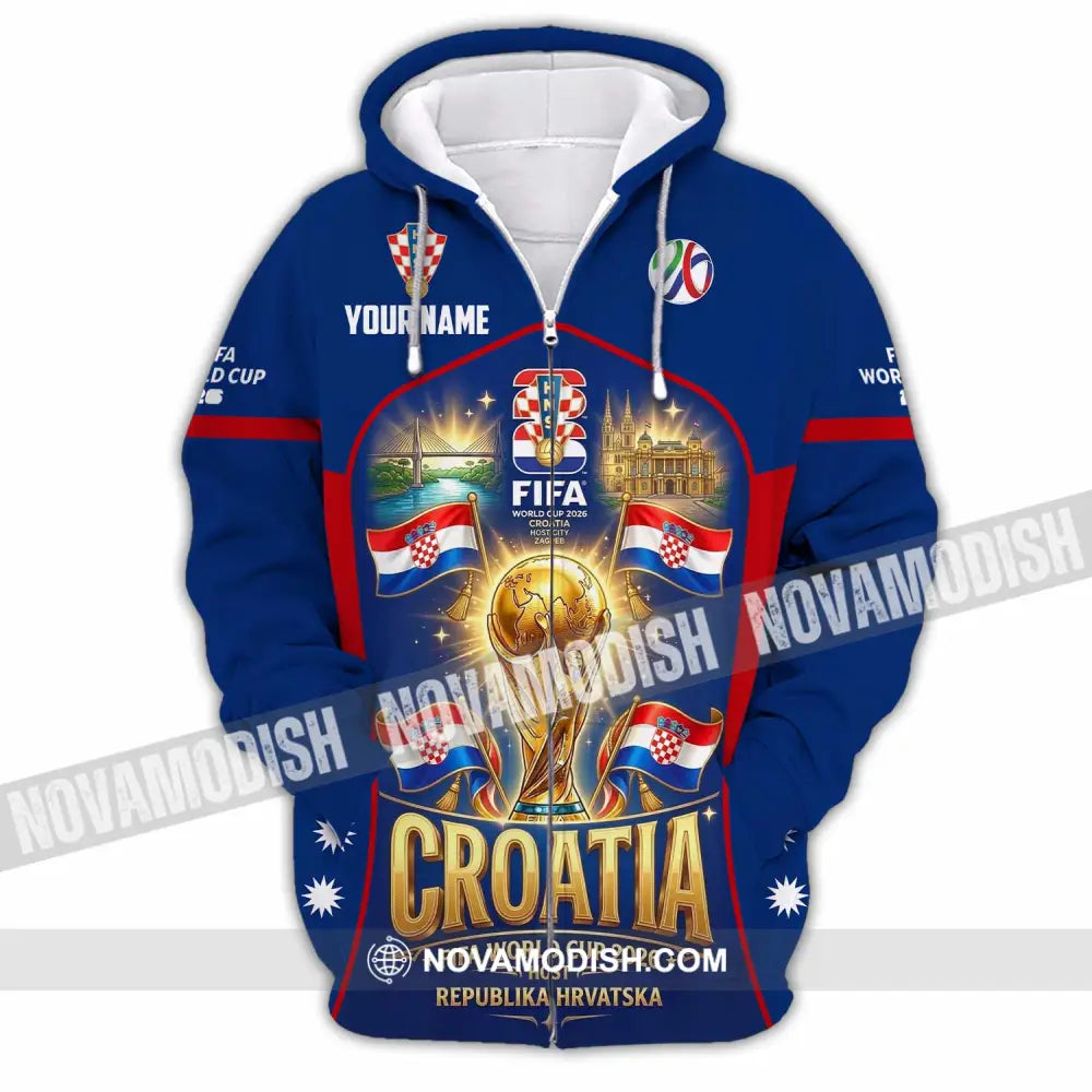 Unisex Shirt - Custom Croatia World Cup 2026 Shirt - Zipper Hoodie / S - T-shirt