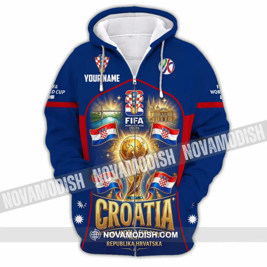 Unisex Shirt - Custom Croatia World Cup 2026 Shirt - Zipper Hoodie / S - T-shirt