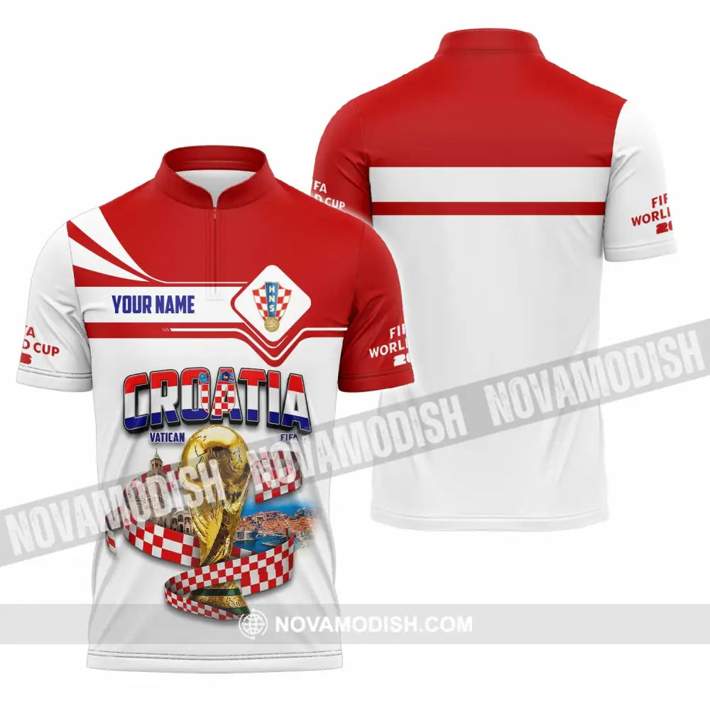 Unisex Shirt - Custom Croatia World Cup 2026 Shirt - Zipper Polo Shirt / S - T-shirt