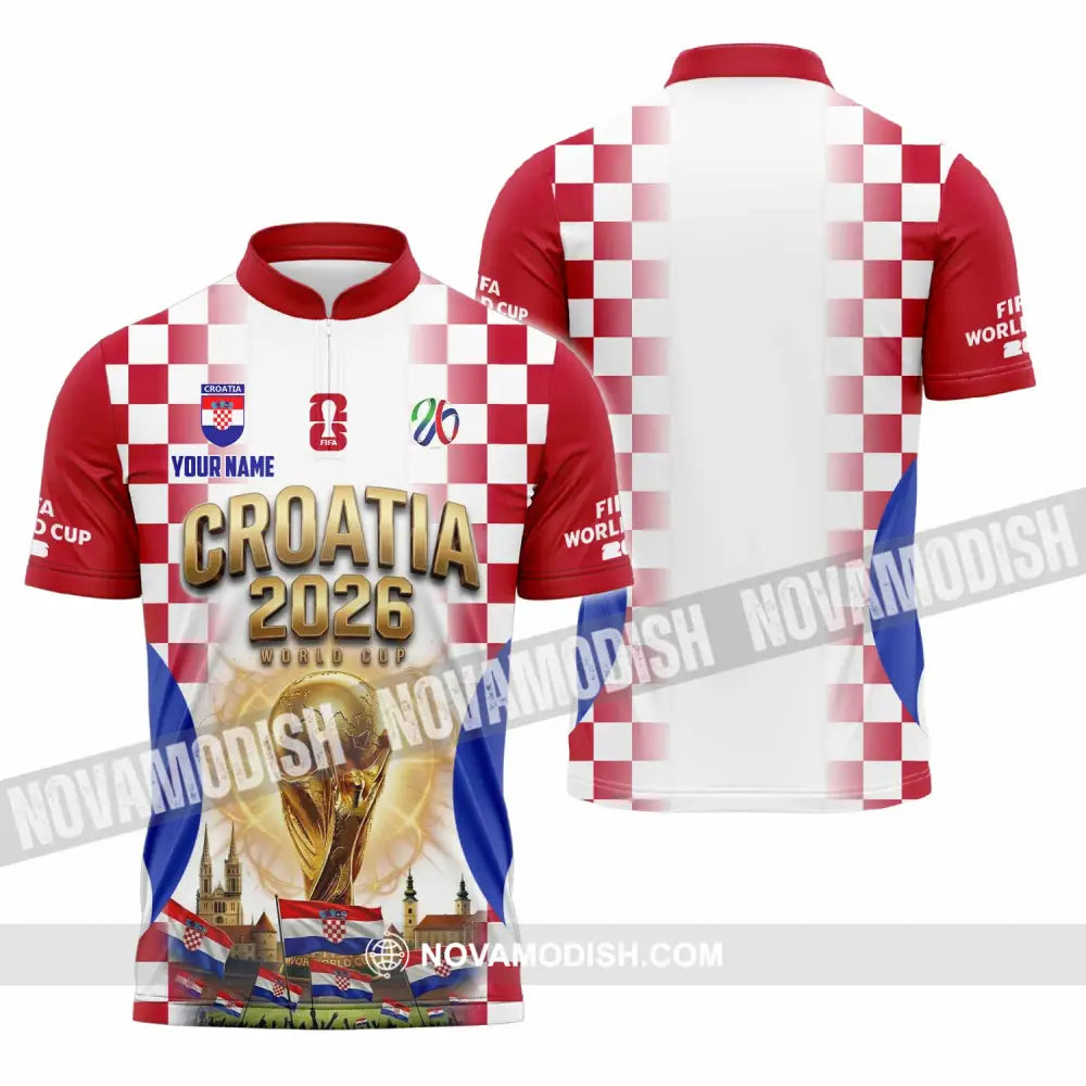 Unisex Shirt - Custom Croatia World Cup 2026 Shirt - Zipper Polo Shirt / S - T-shirt