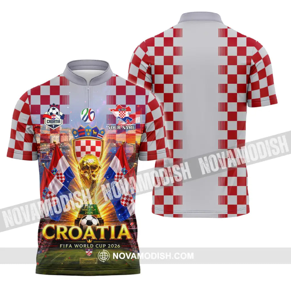 Unisex Shirt - Custom Croatia World Cup 2026 Shirt - Zipper Polo Shirt / S - T-shirt