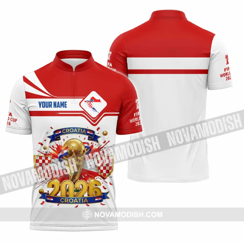 Unisex Shirt - Custom Croatia World Cup 2026 Shirt - Zipper Polo Shirt / S - T-shirt