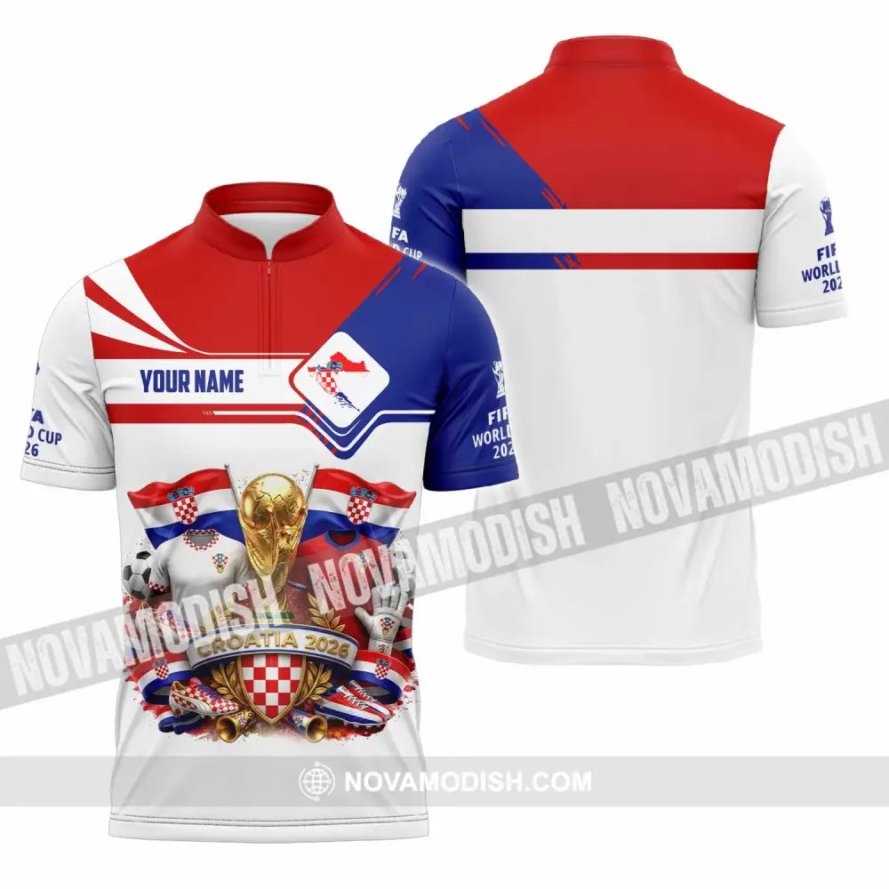 Unisex Shirt - Custom Croatia World Cup 2026 Shirt - Zipper Polo Shirt / S - T-shirt