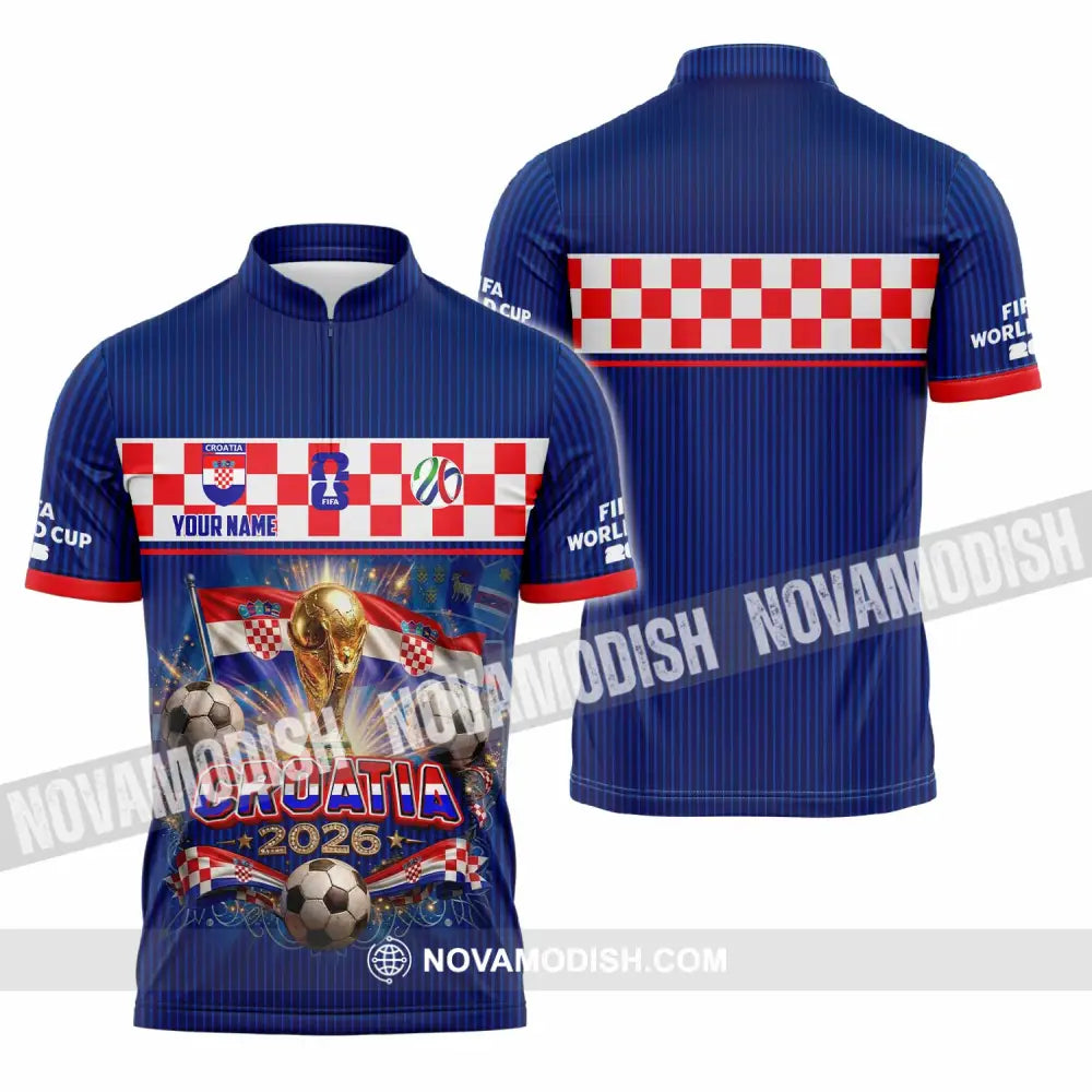 Unisex Shirt - Custom Croatia World Cup 2026 Shirt - Zipper Polo Shirt / S - T-shirt