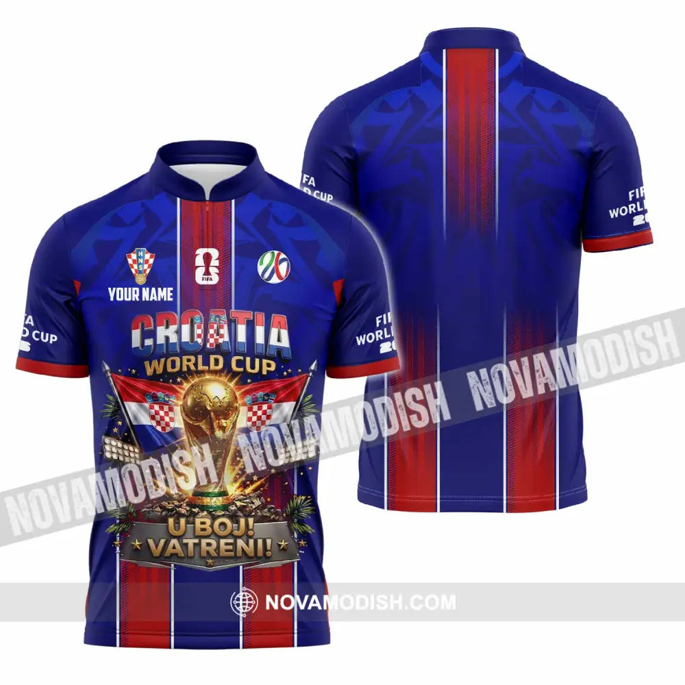 Unisex Shirt - Custom Croatia World Cup 2026 Shirt - Zipper Polo Shirt / S - T-shirt