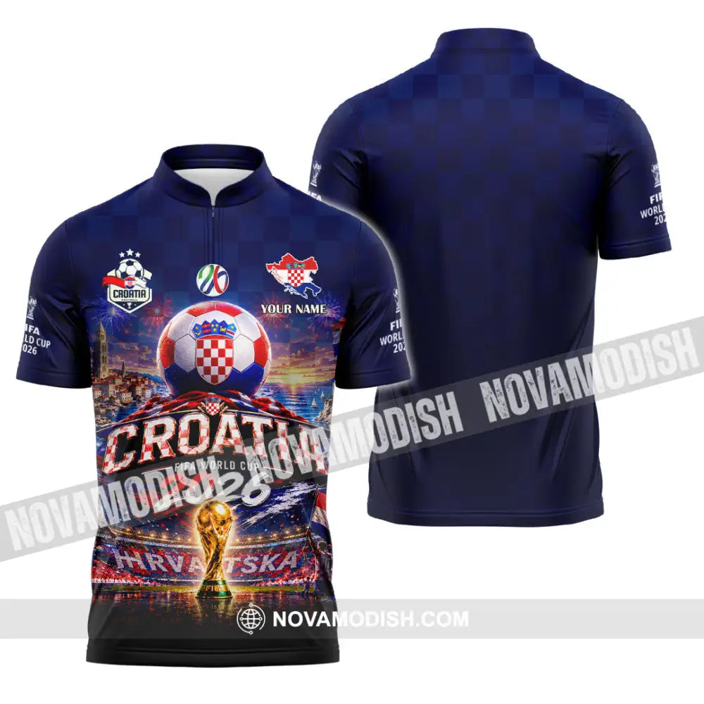 Unisex Shirt - Custom Croatia World Cup 2026 Shirt - Zipper Polo Shirt / S - T-shirt