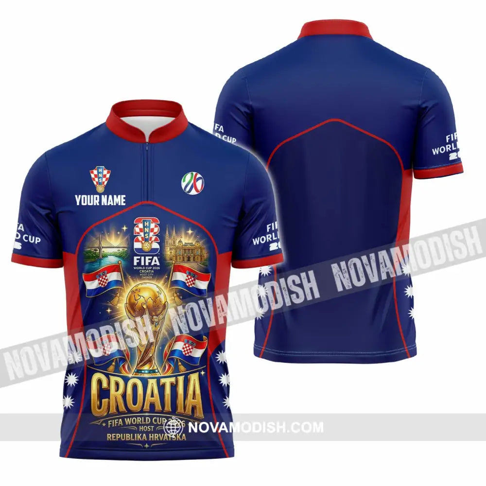 Unisex Shirt - Custom Croatia World Cup 2026 Shirt - Zipper Polo Shirt / S - T-shirt
