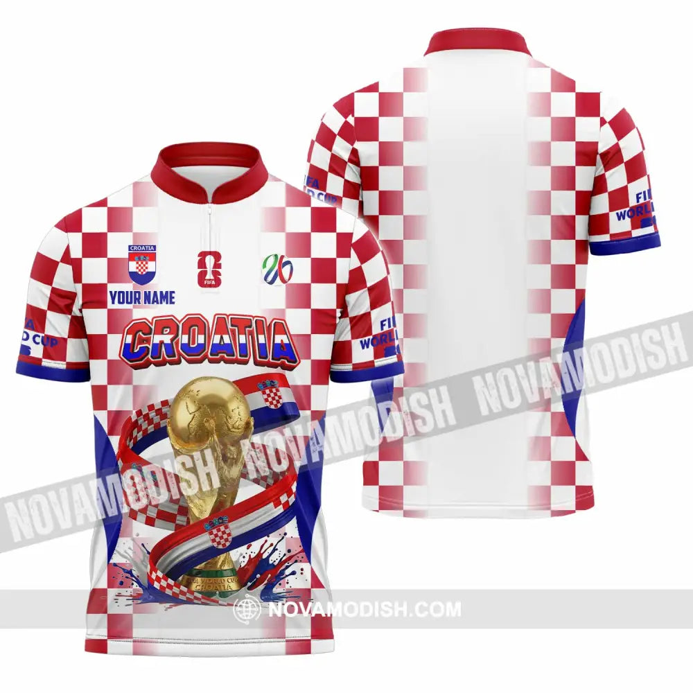 Unisex Shirt - Custom Croatia World Cup 2026 Shirt - Zipper Polo Shirt / S - T-shirt