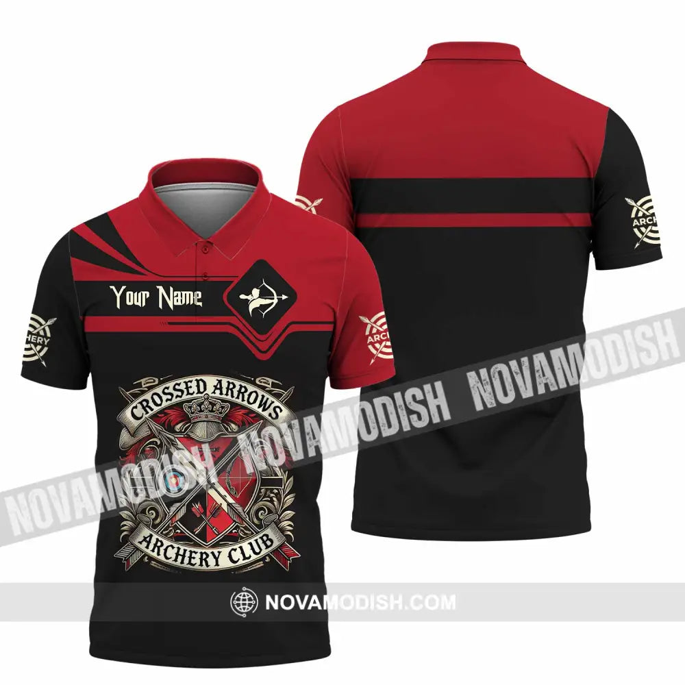 Unisex Shirt - Custom Crossed Arrows Archery Club Sport Shirt Polo Shirt / S T-shirt