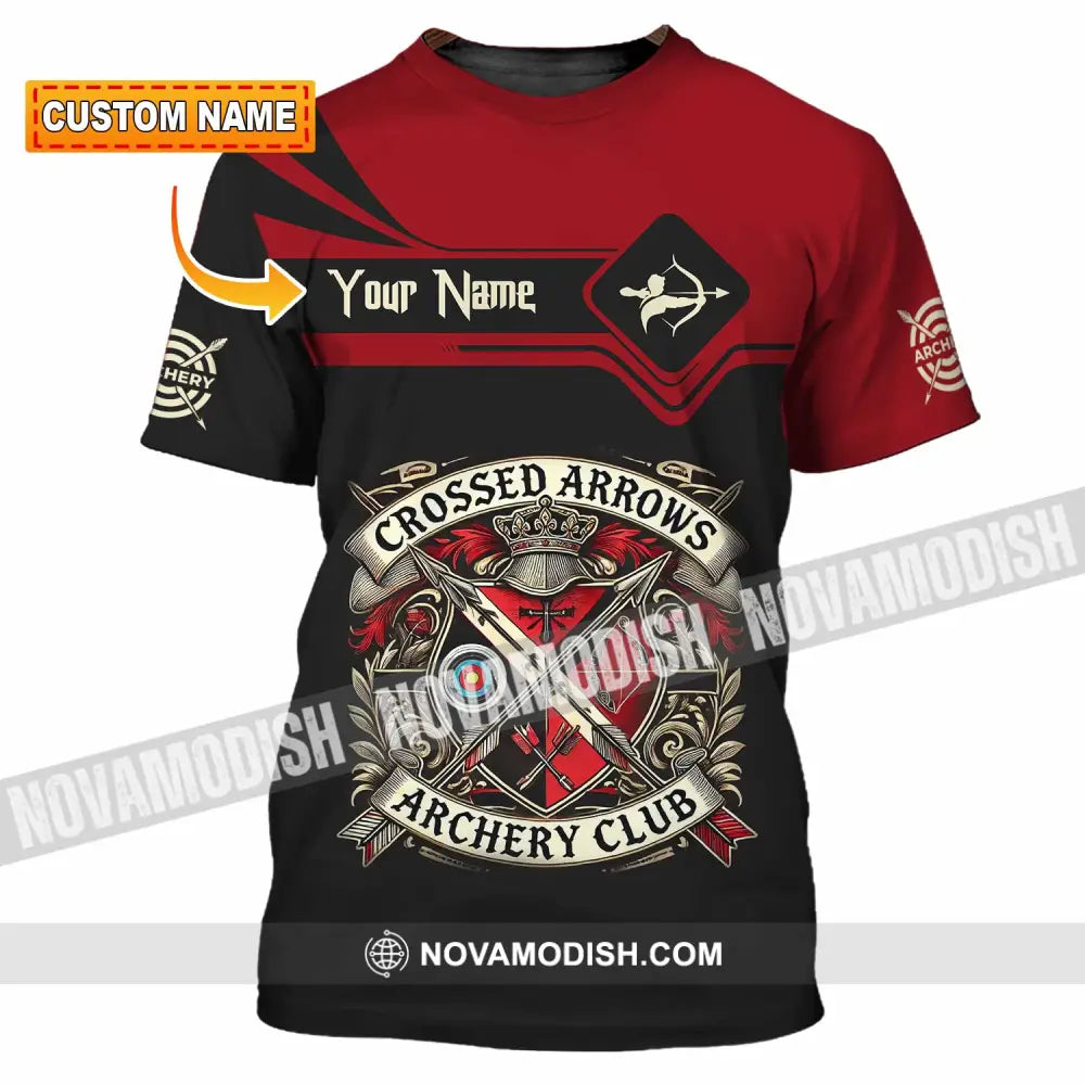 Unisex Shirt - Custom Crossed Arrows Archery Club Sport Shirt T-shirt