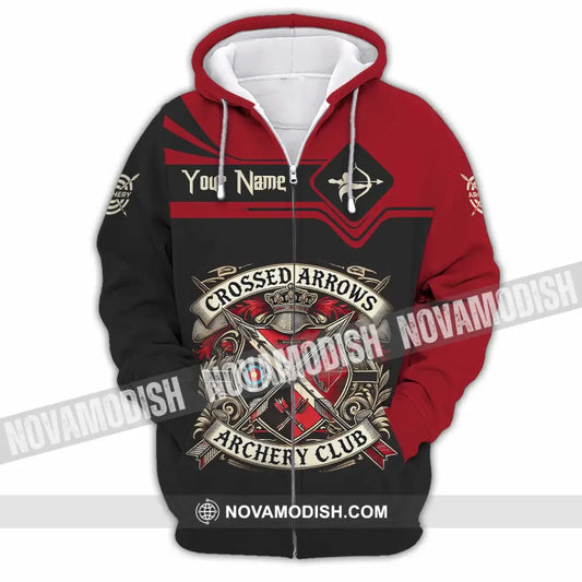 Unisex Shirt - Custom Crossed Arrows Archery Club Sport Shirt Zipper Hoodie / S T-shirt
