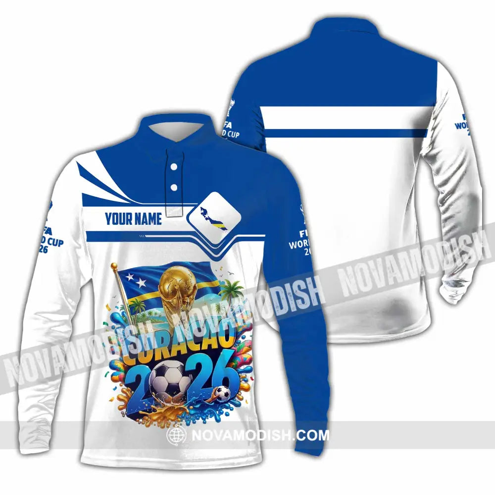 Unisex Shirt - Custom Curacao World Cup 2026 Shirt - Long Sleeve Polo / S - T-shirt