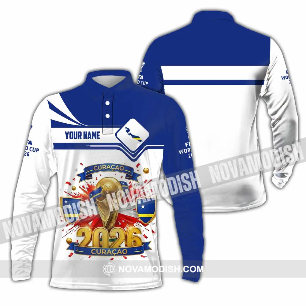 Unisex Shirt - Custom Curacao World Cup 2026 Shirt - Long Sleeve Polo / S - T-shirt