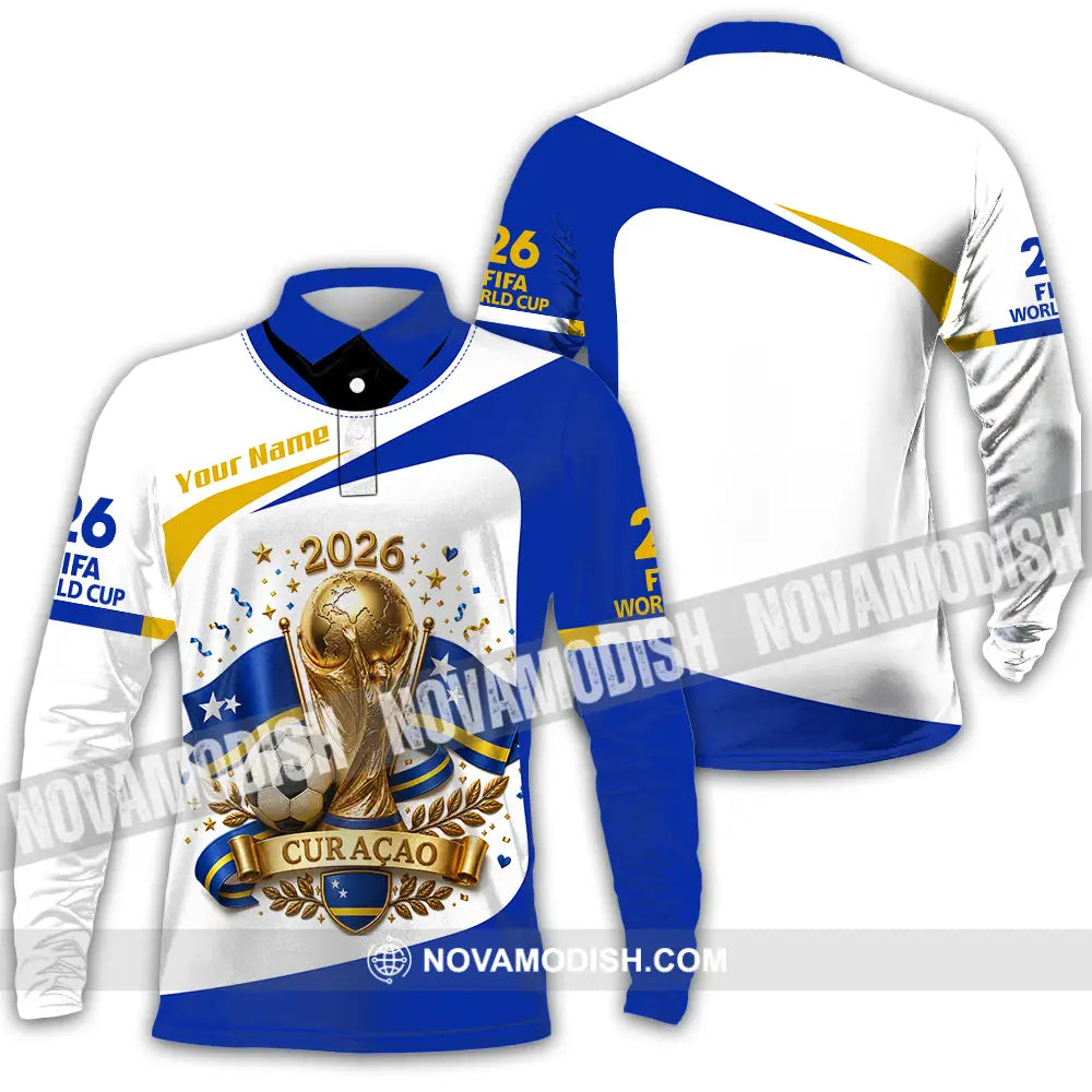 Unisex Shirt - Custom Curacao World Cup 2026 Shirt - Long Sleeve Polo / S - T-shirt