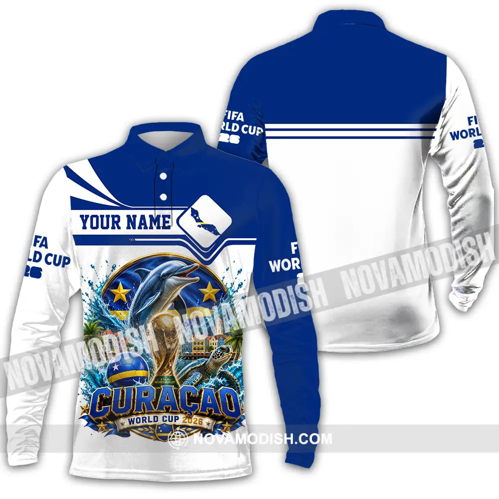 Unisex Shirt - Custom Curacao World Cup 2026 Shirt - Long Sleeve Polo / S - T-shirt