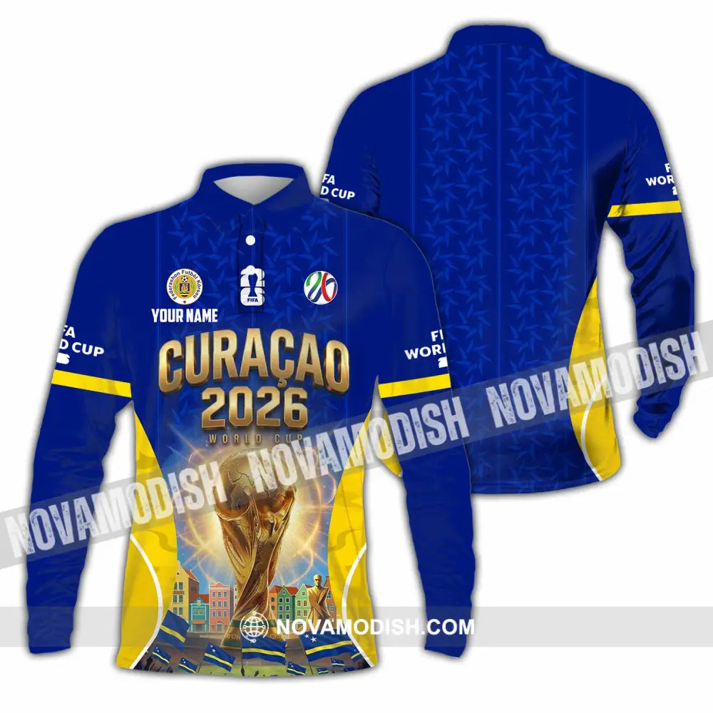 Unisex Shirt - Custom Curacao World Cup 2026 Shirt - Long Sleeve Polo / S - T-shirt