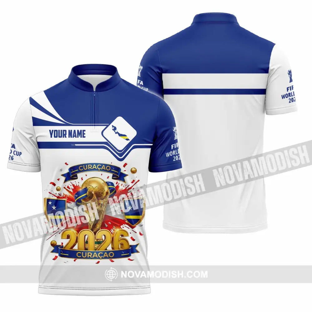Unisex Shirt - Custom Curacao World Cup 2026 Shirt - Zipper Polo Shirt / S - T-shirt