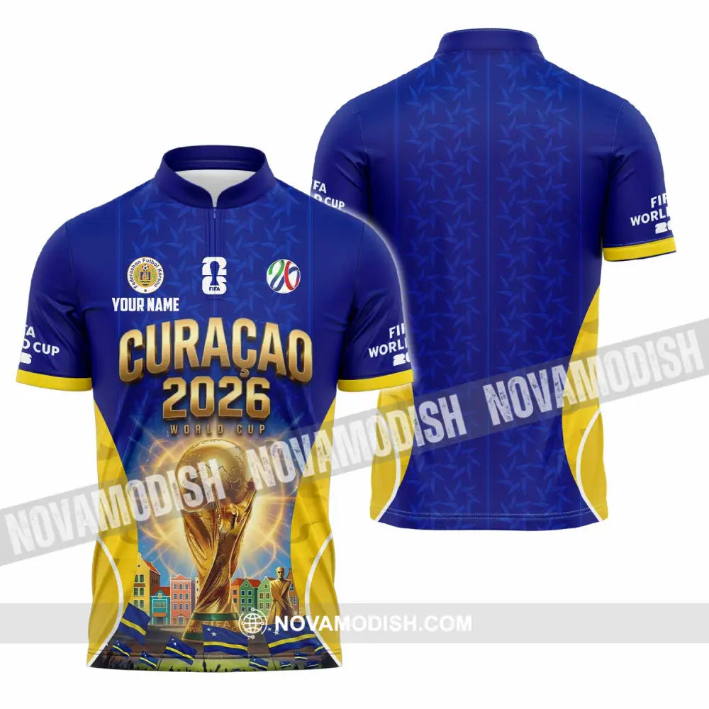 Unisex Shirt - Custom Curacao World Cup 2026 Shirt - Zipper Polo Shirt / S - T-shirt